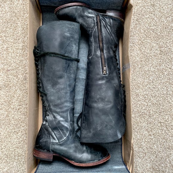 Freebird Stag Lace Up Distressed Leather Boots Size 8 - Picture 6 of 16